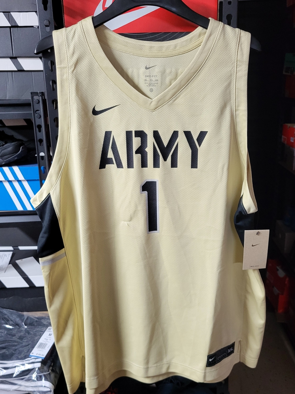 *NEW* Nike Dri-FIT Army Black Knights West Point #1 Jersey Gold/Black Size XXL